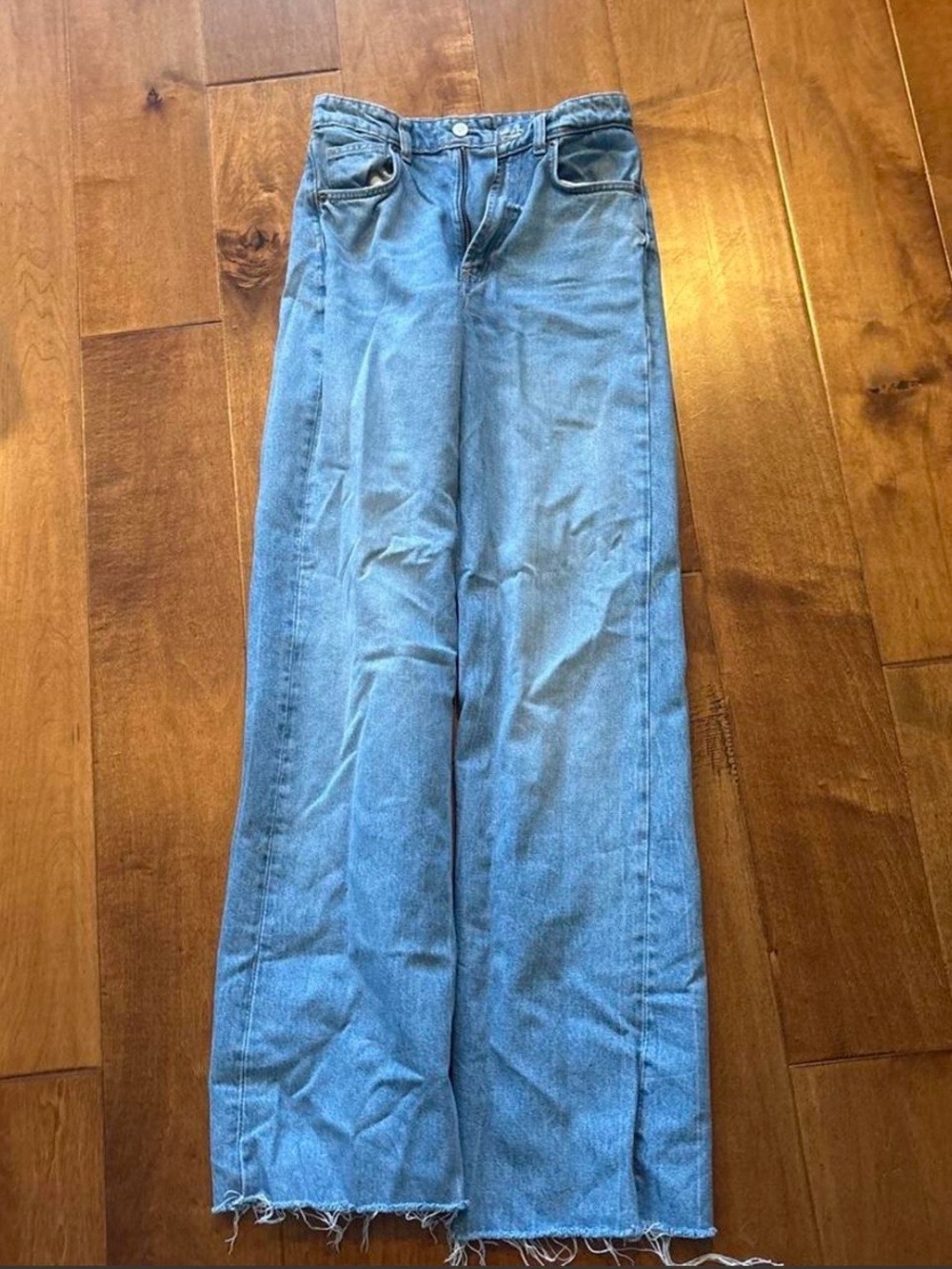 Zara Light Blue Wide-Leg Jeans